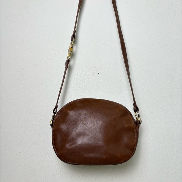 ETIENNE AIGNER Vintage Oval Leather Crossbody Unique Logo Hardware Classic - Picture 7 of 16